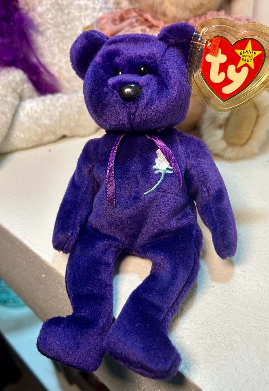 Ty Beanie Baby Princess Diana Purple Bear 1997 With Mint Tag
